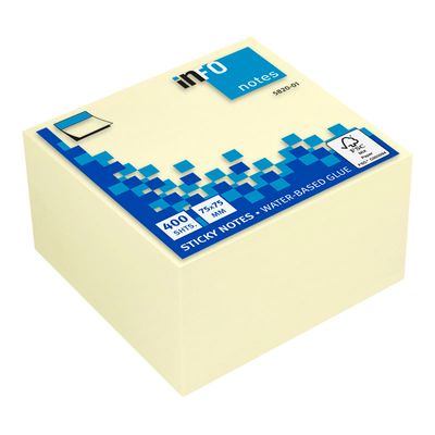 Global Notes - Notes adhésives - 400 feuilles - 75 x 75 mm - jaune