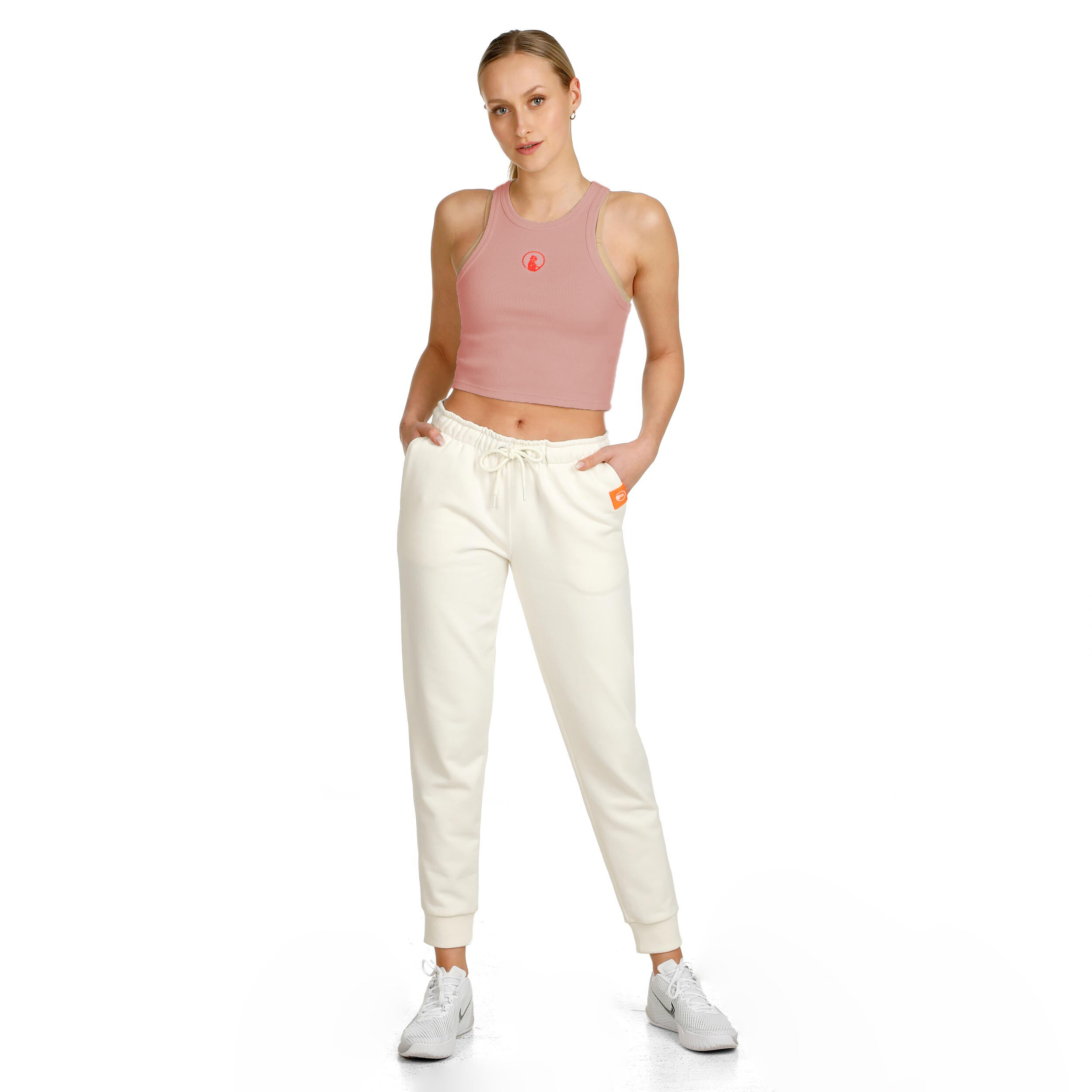 Quiet Please Crossroad Ribbed Débardeur Tank Top Femmes - Vieux Rose, Rouge