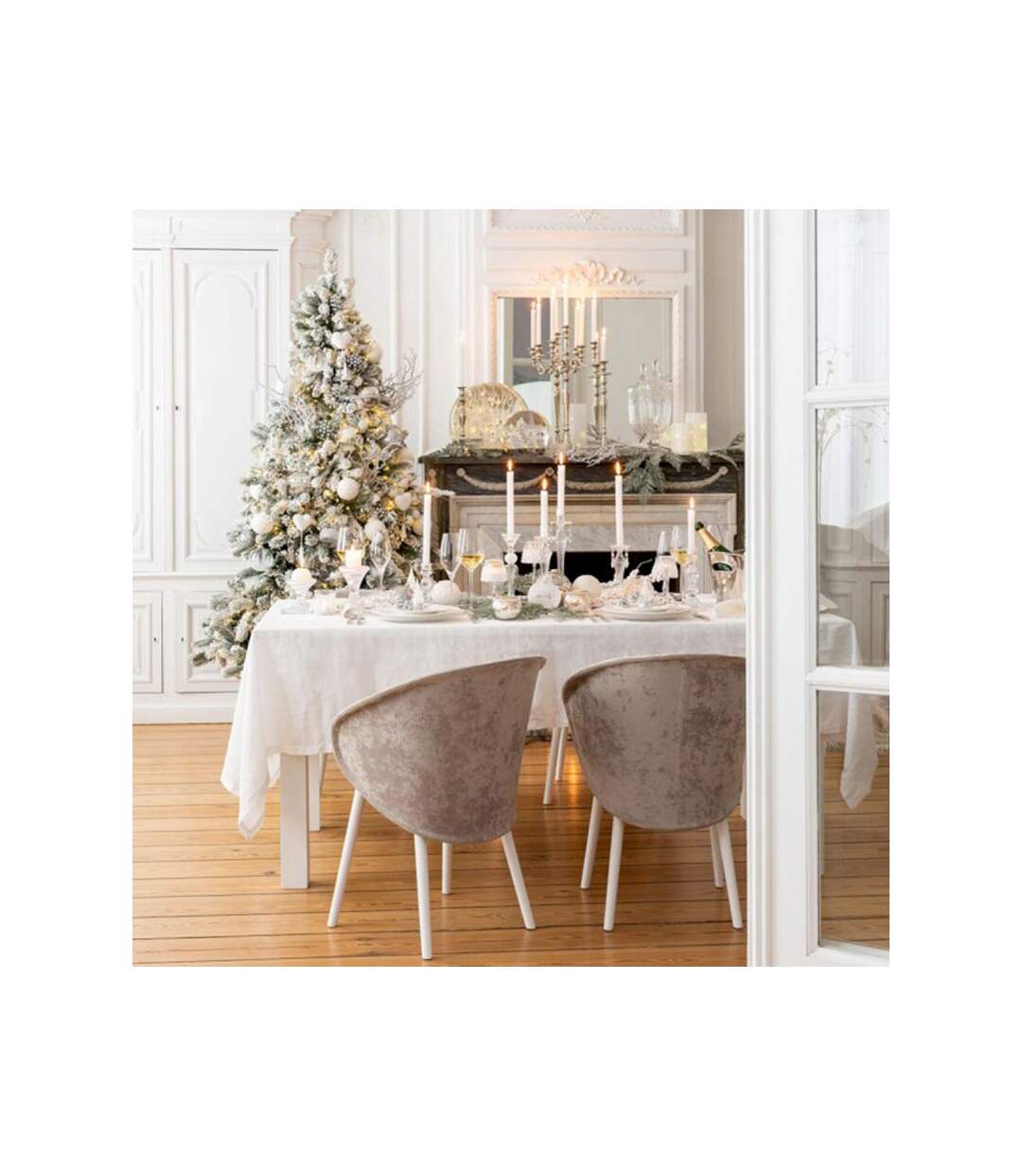 Paris Prix - Bougeoir Design perles 28cm Transparent