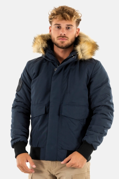 blousons et vestes superdry everest hooded l6t nordic chrome navy