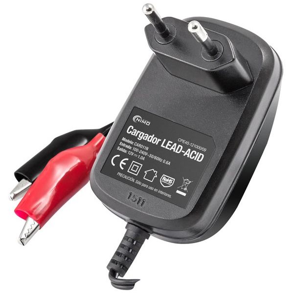 Nimo Carregador de Baterias Chumbo Automático 12VDC 1000mA CAR011