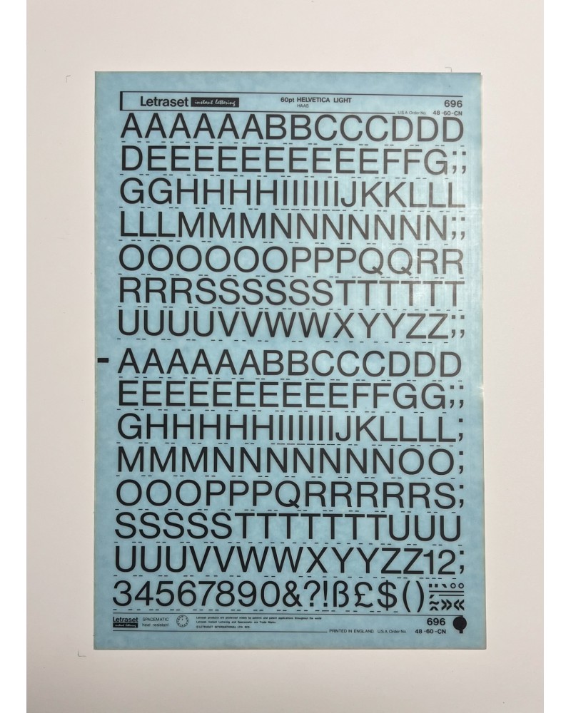 letraset-696- HELVETICA LIGHT - 60pt