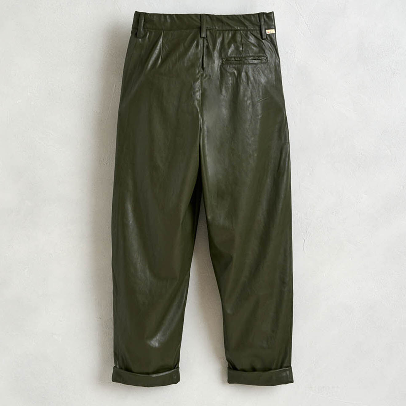 Bellerose Pantalon Peace en Cuir vegan vert foret