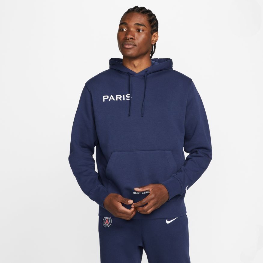 Paris Saint-Germain Sweat à Capuche Fleece - Bleu Marine/Blanc