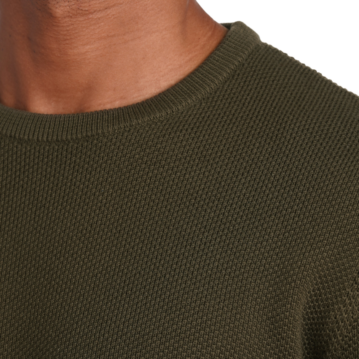 VanVaan Herren Strickpullover mit Struktur dunkeloliv