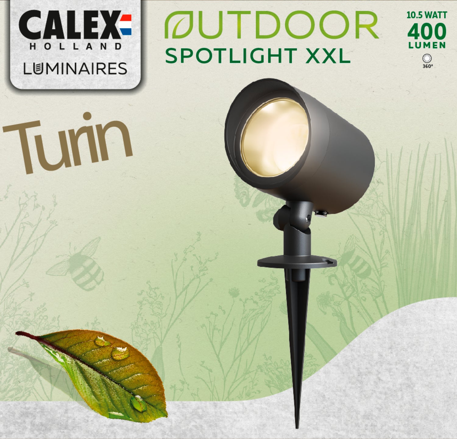 Calex grondspot Imola zwart 17 x 6 x 17 cm