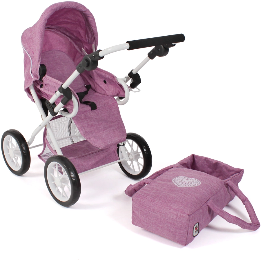 BAYER CHIC 2000 Kombi-Puppenwagen LENI Jeans pink