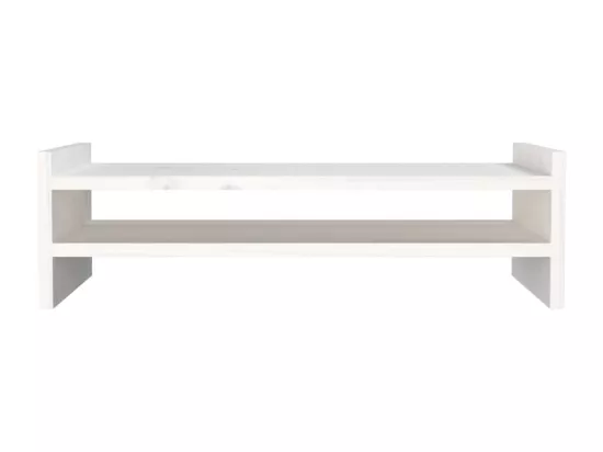 Support de moniteur Blanc 50x27x15 cm Bois de pin solide