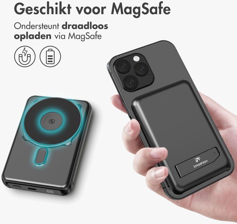 imoshion - 4-in-1 MagSafe Powerbank - 10.000 mAh - Voor iPhone en Apple Watch