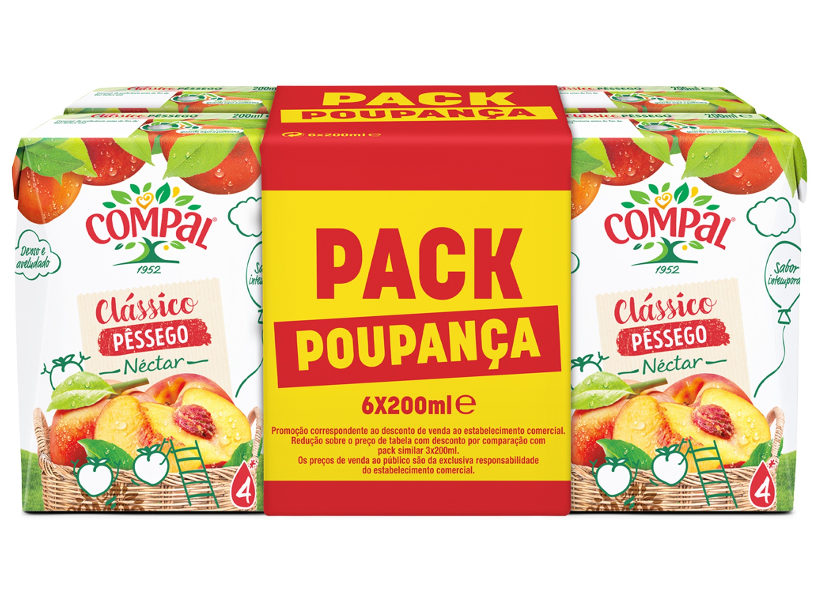 NÉCTAR COMPAL CLÁSSICO PÊSSEGO 6X0.20L