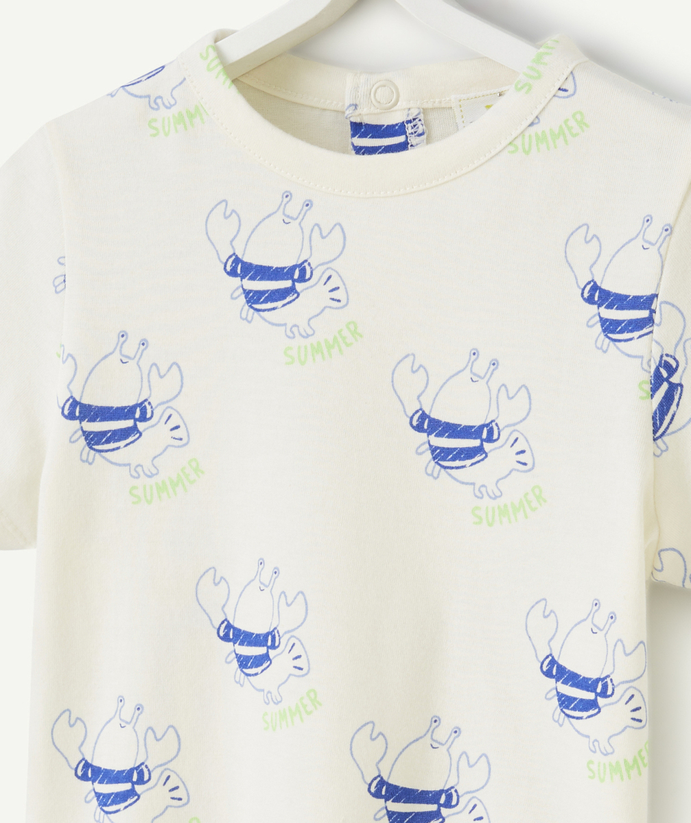t-shirt manches courtes bébé garçon en coton bio imprimé homard