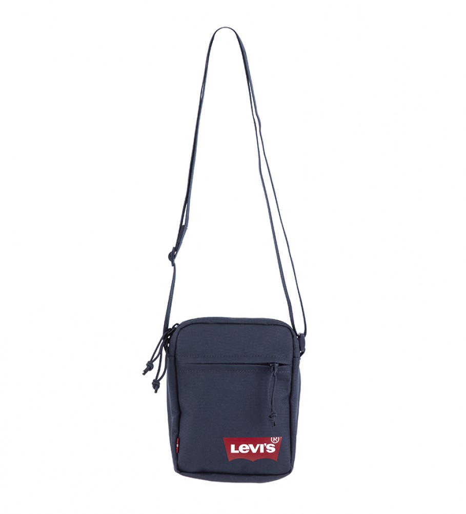 Bolsa de ombro Levi's Mini Batwing vermelha sólida azul marinho - 15,5 x 5,5 x 21 cm