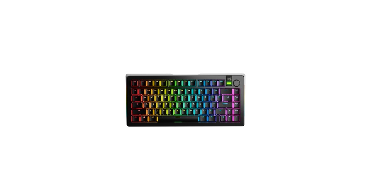 GloriousGMMK 3 PRO 75% Prebuilt Wireless Black, gaming toetsenbord  (Zwart, US lay-out, Glorious Fox, 75%, RGB, GPBT-doubleshot keycaps, Knob, 2.4 GHz / Bluetooth / USB-C)