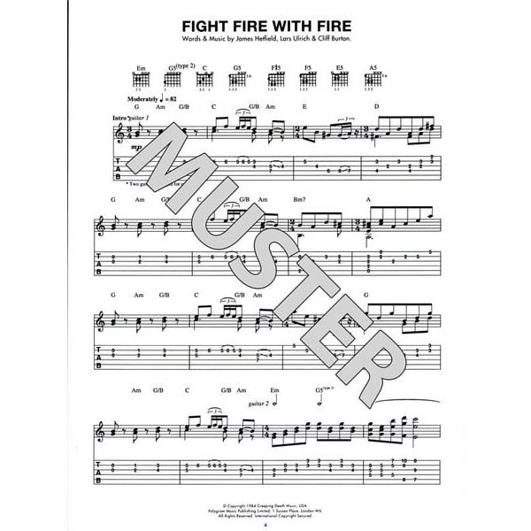 Music Sales Metallica Ride The Lightning