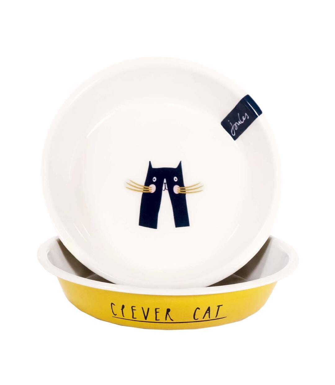Joules - Gamelle pour chats CLEVER (Jaune / Blanc / Noir) (Taille unique) - UTBZ5024