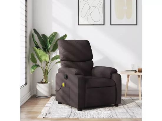 Fauteuil massant inclinable Marron foncé Tissu