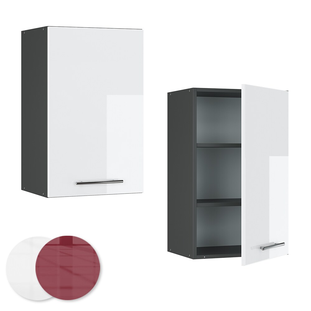 VICCO Hängeschrank 45 cm Weiß Hochglanz Küchenschrank Hängeschrank Küchenzeile Fame-Line