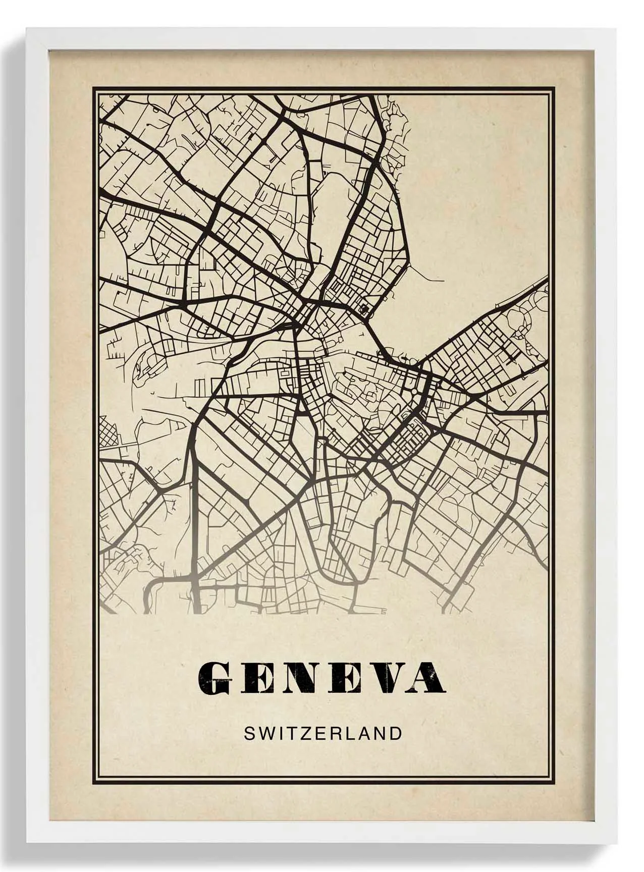 Genf Stadt Sepia