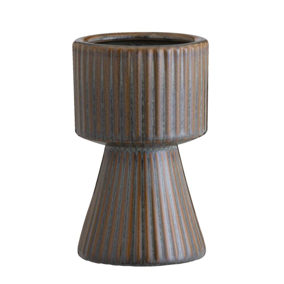 Vaas Ribe - bruin - keramiek - 19,5xØ12 cm