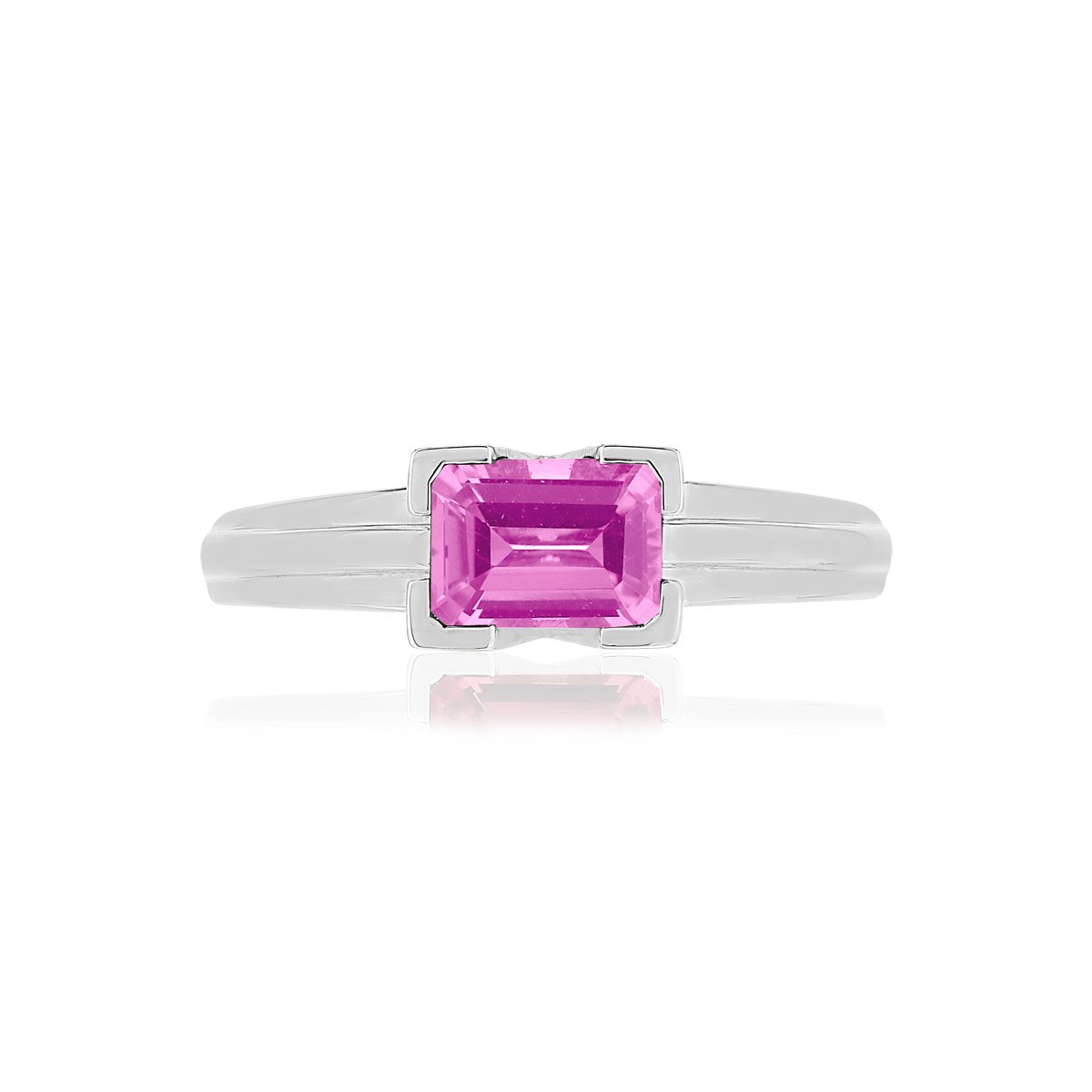 Bague VAN BRILL or blanc 750, tourmaline rose, diamant.
