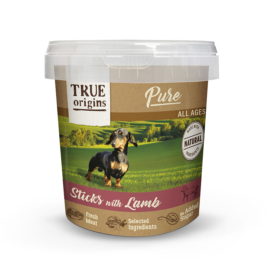 Palitos de cordeiro puro True Origins para cães