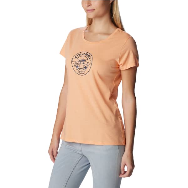 T-shirt randonnée COLUMBIA DAISY DAYS™ SHORT SLEEVE GRAPHIC TEE PEACH HEATHER/BUGVENTURE GRAPHIC