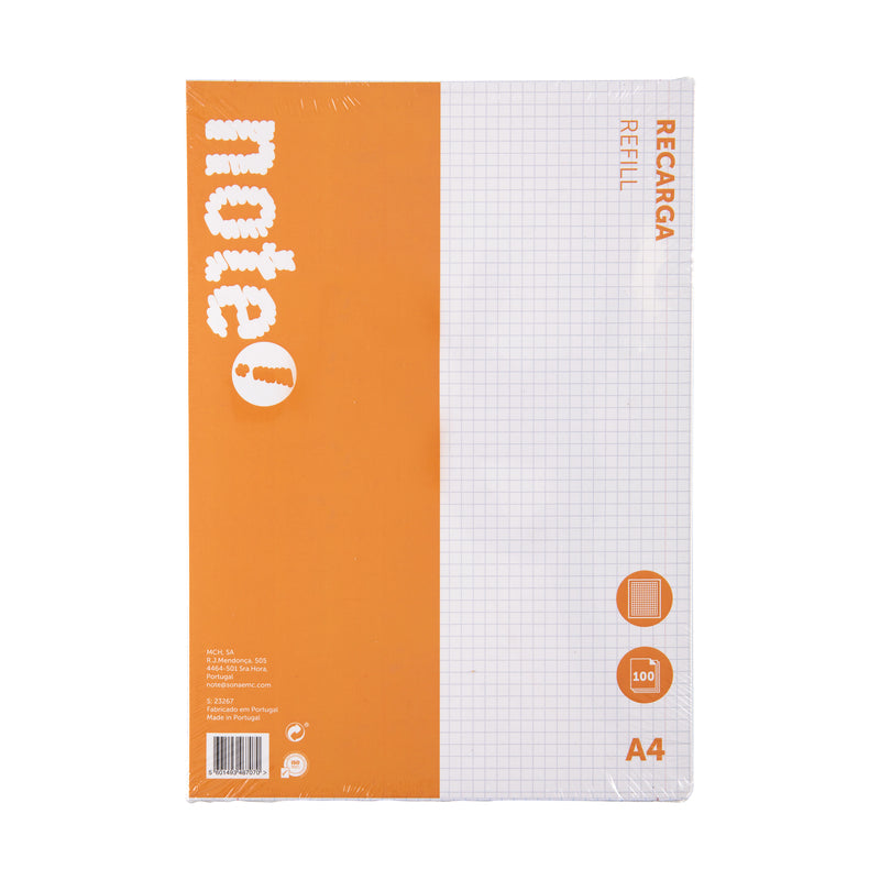 Recarga A4 100 Folhas Quadriculado Note!
