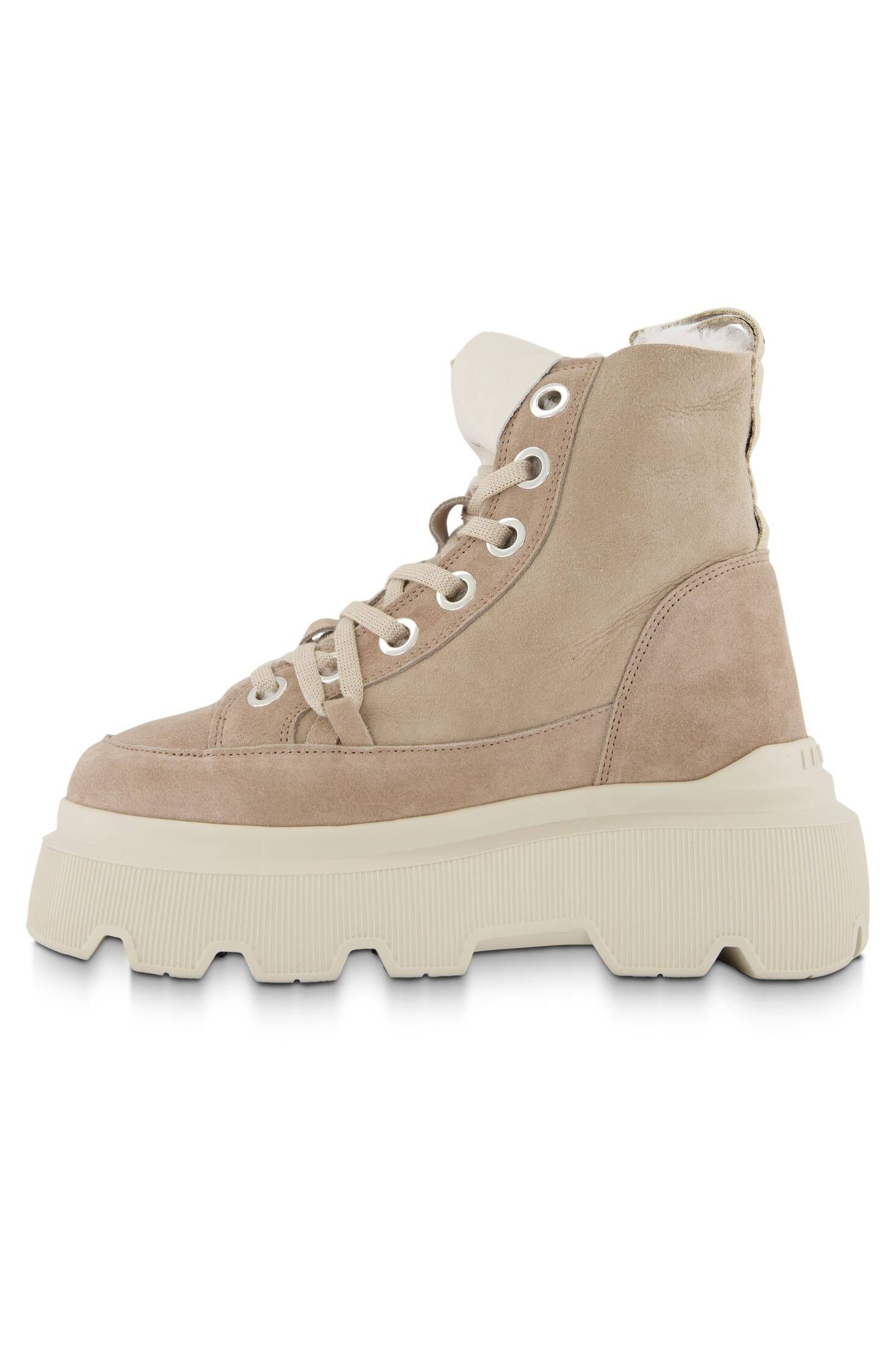 INUIKII| Damen Schnürboots MATILDA SHEARLING Leder und Lammfell