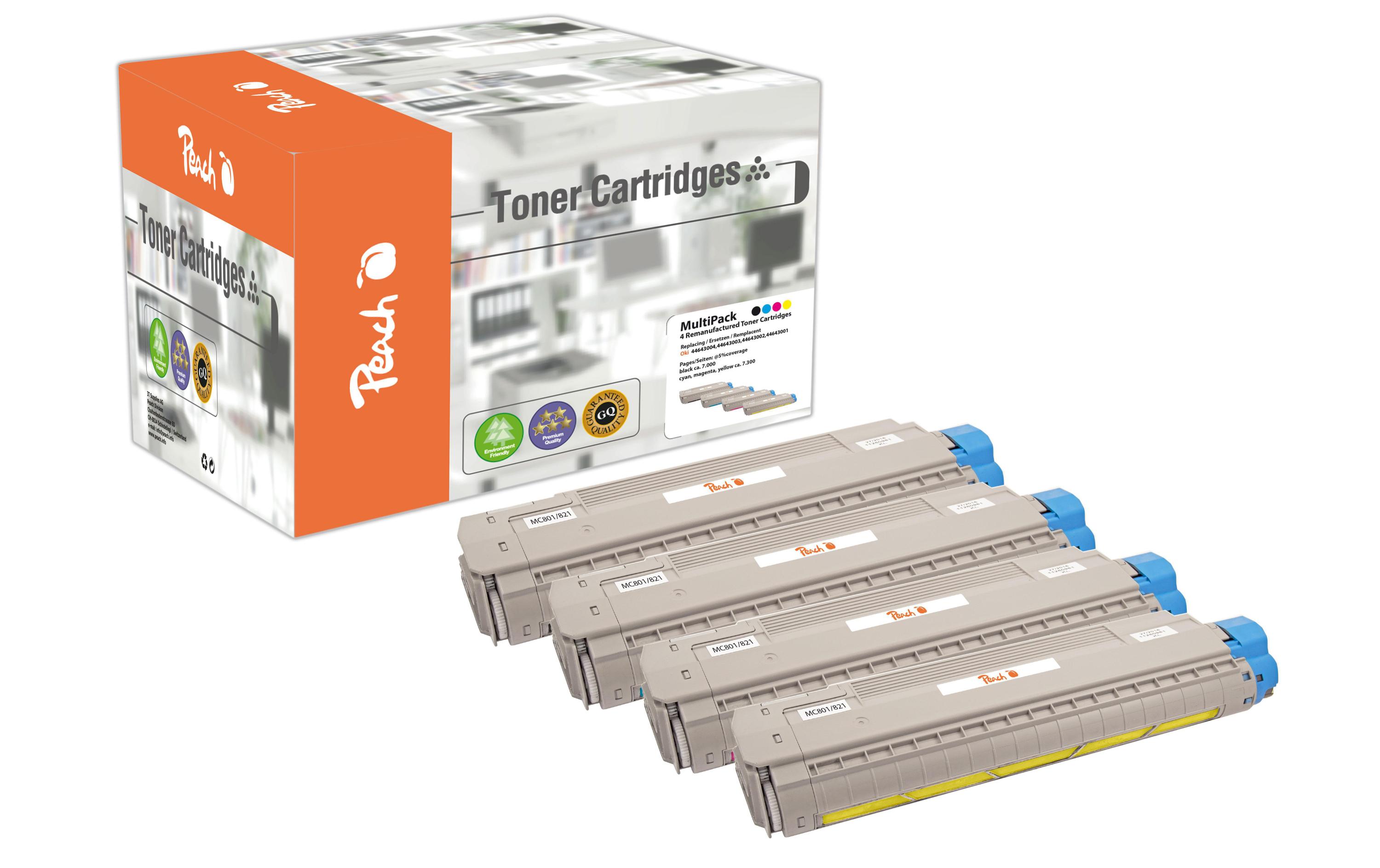 Tonerset OKI C801 / 821-Series BK, C, M, Y<br>Toner, Kombi-Pack Schwarz, Cyan, Magenta und Gelb