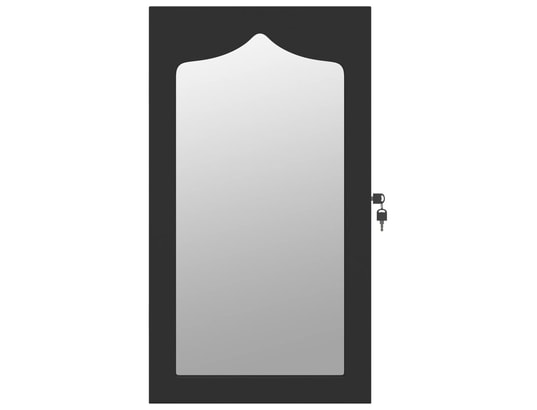 VIDAXL - Armoire à bijoux avec miroir murale noir 37,5x10x67 cm
