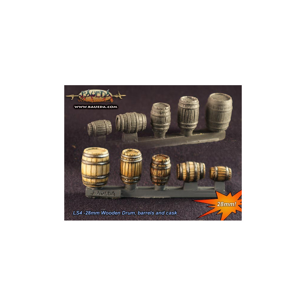 28mm Wooden Drum, Barrels and Cask