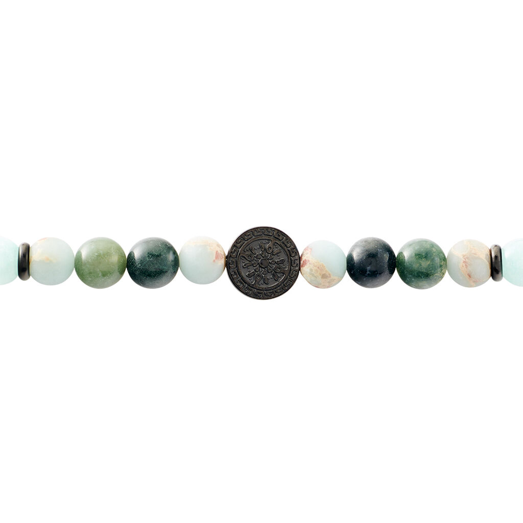 Bracelet Jourdan Yasur Acier Noir Quartz Amazonite