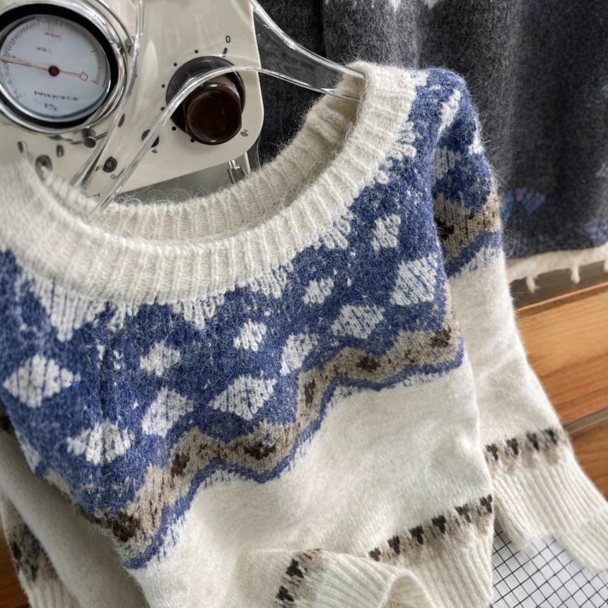 Kawaii Fairyland - Oversized trui met ronde hals en patroon