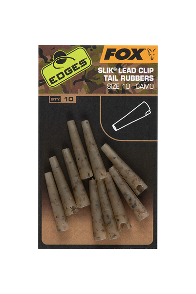 Fox Edges Camo Silk Lead Clip Tail Rubbers Taille 10 (10 pcs)