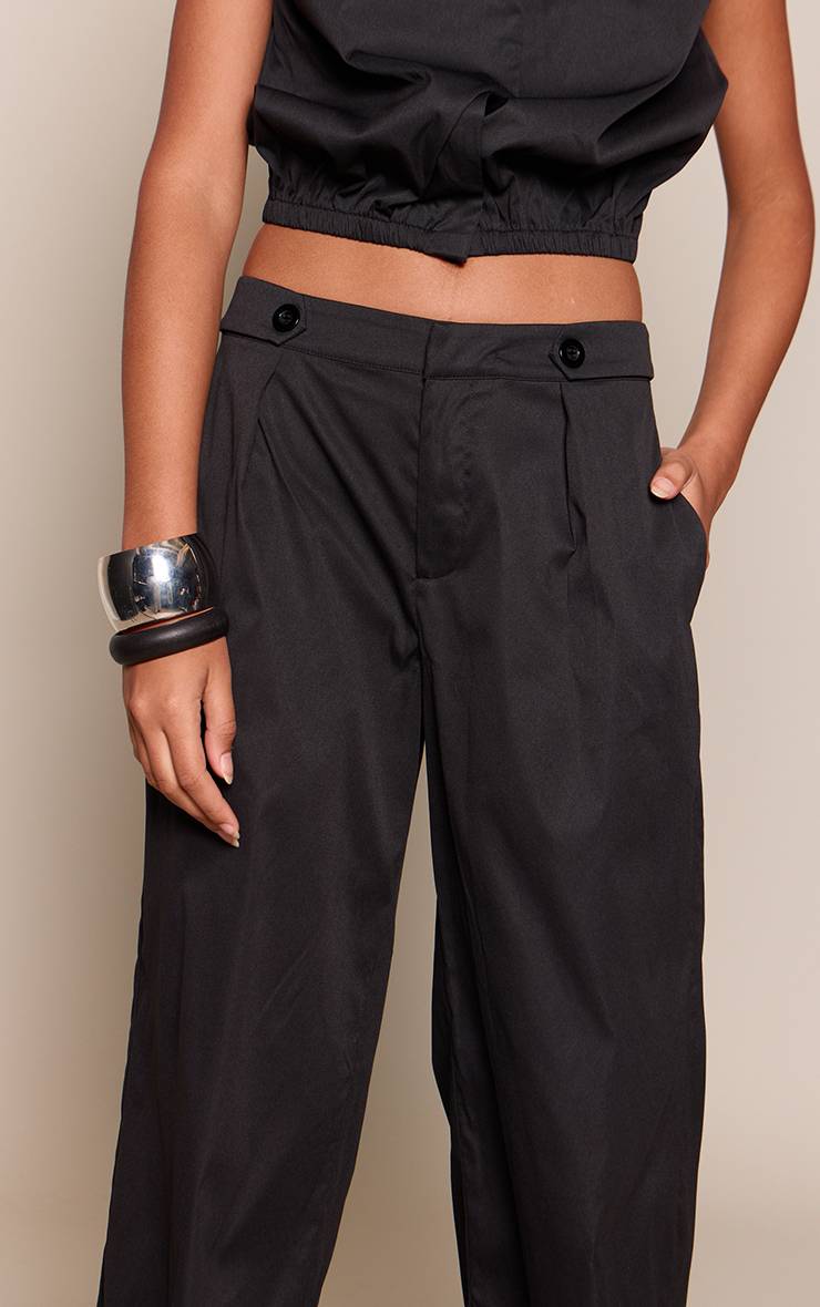 Noir Pantalon À Détail Ceinture Utilitaire