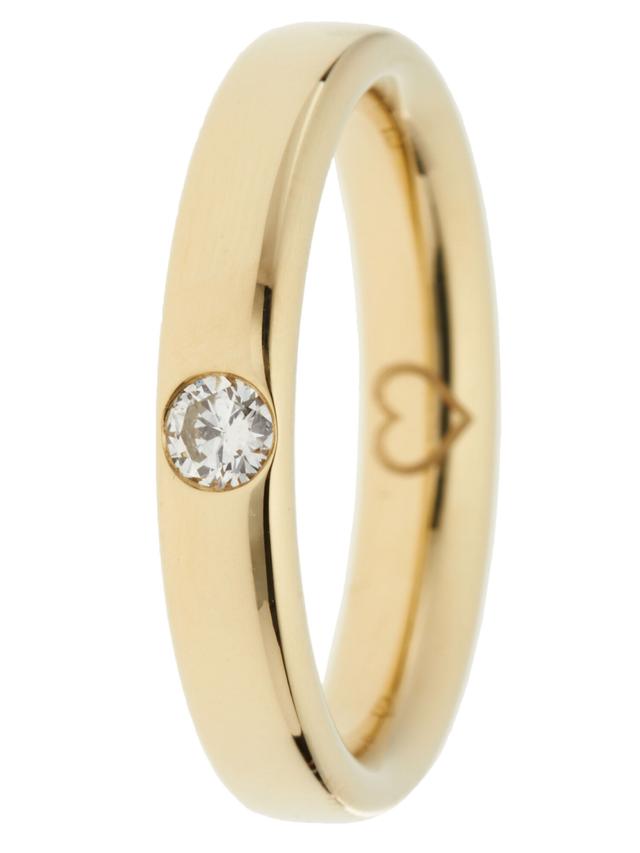 Solitär-Ring, Brillant, Gold 585, poliert