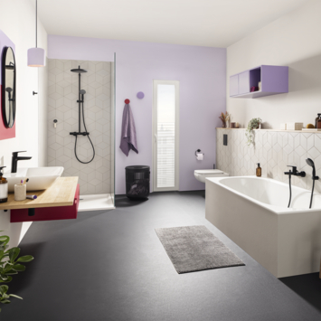Grohe regendoucheset Quickfix Vitalio Start met handdouche en thermostaatkraan 2 standen zwart