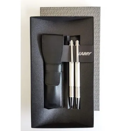 LAMY Schreibgeraete-Set LOGOKugelschreiber und Druckbleistift + Leder-Etui