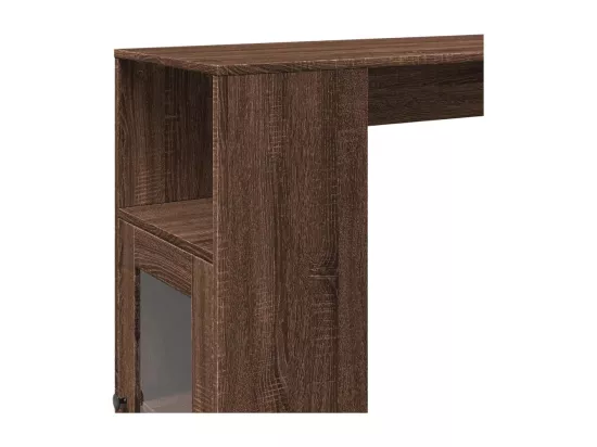 Table de bar avec étagères chêne marron bois d'ingénierie