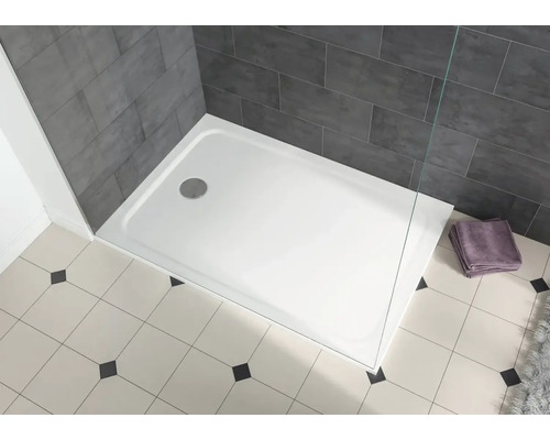 KALDEWEI CAYONOPLAN Invisible Grip 2260-5 douchebak, 120 x 70 x 1,8 cm, glanzend alpinewit, antislipcoating over het gehele oppervlak met bakdrager 362047981001