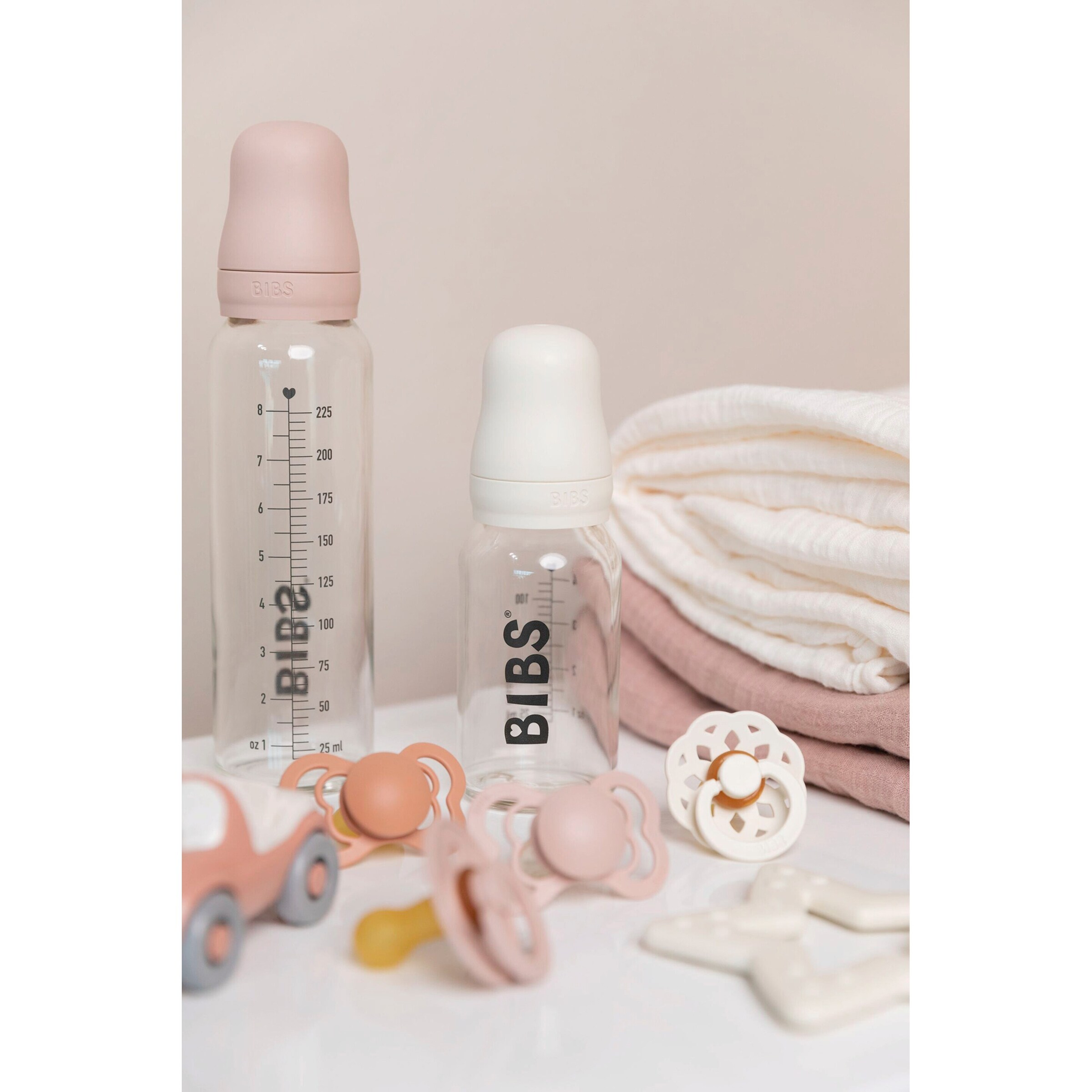 BIBS Babyflasche aus Glas, 120 ml, ab 0M beige