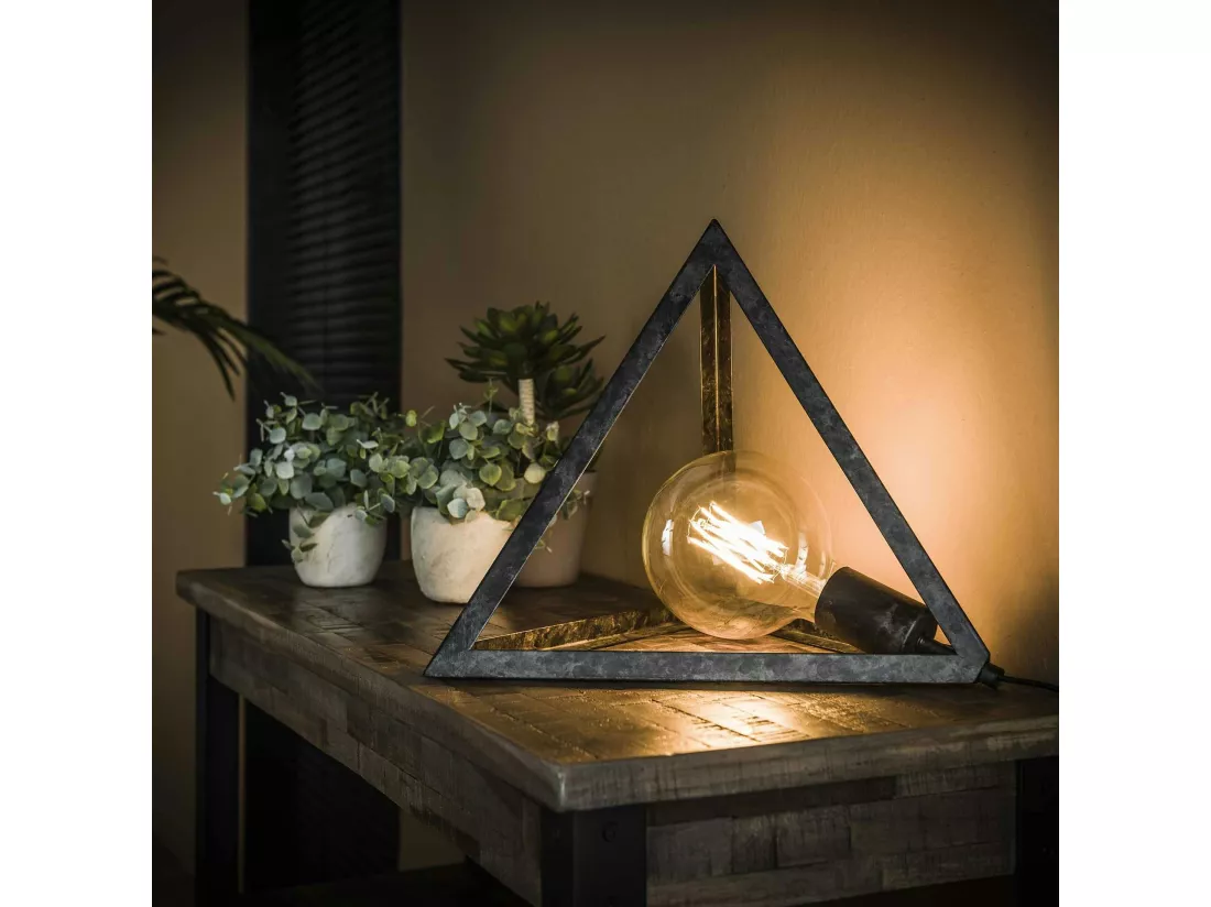 Lampe à poser industrielle forme pyramide RALF