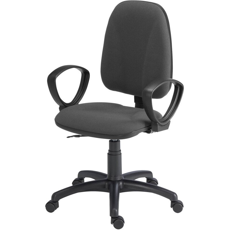 Chaise de bureau TWISTY tissu - avec ou sans accoudoirs - Mécanisme Contact permanent - Pieds noir