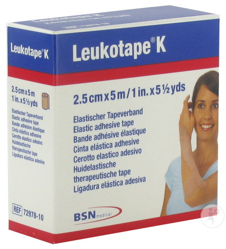 Leukotape K Bande Adhésive Élastique Chair 5m x 2,5cm Pièce 1