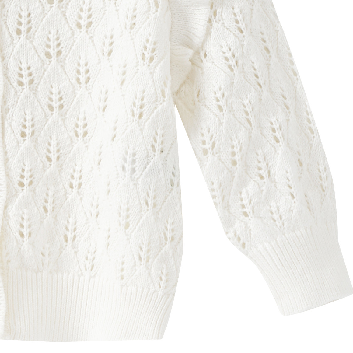 Topomini Pure Collection Newborn Strickjacke mit Ajour-Muster cremeweiss