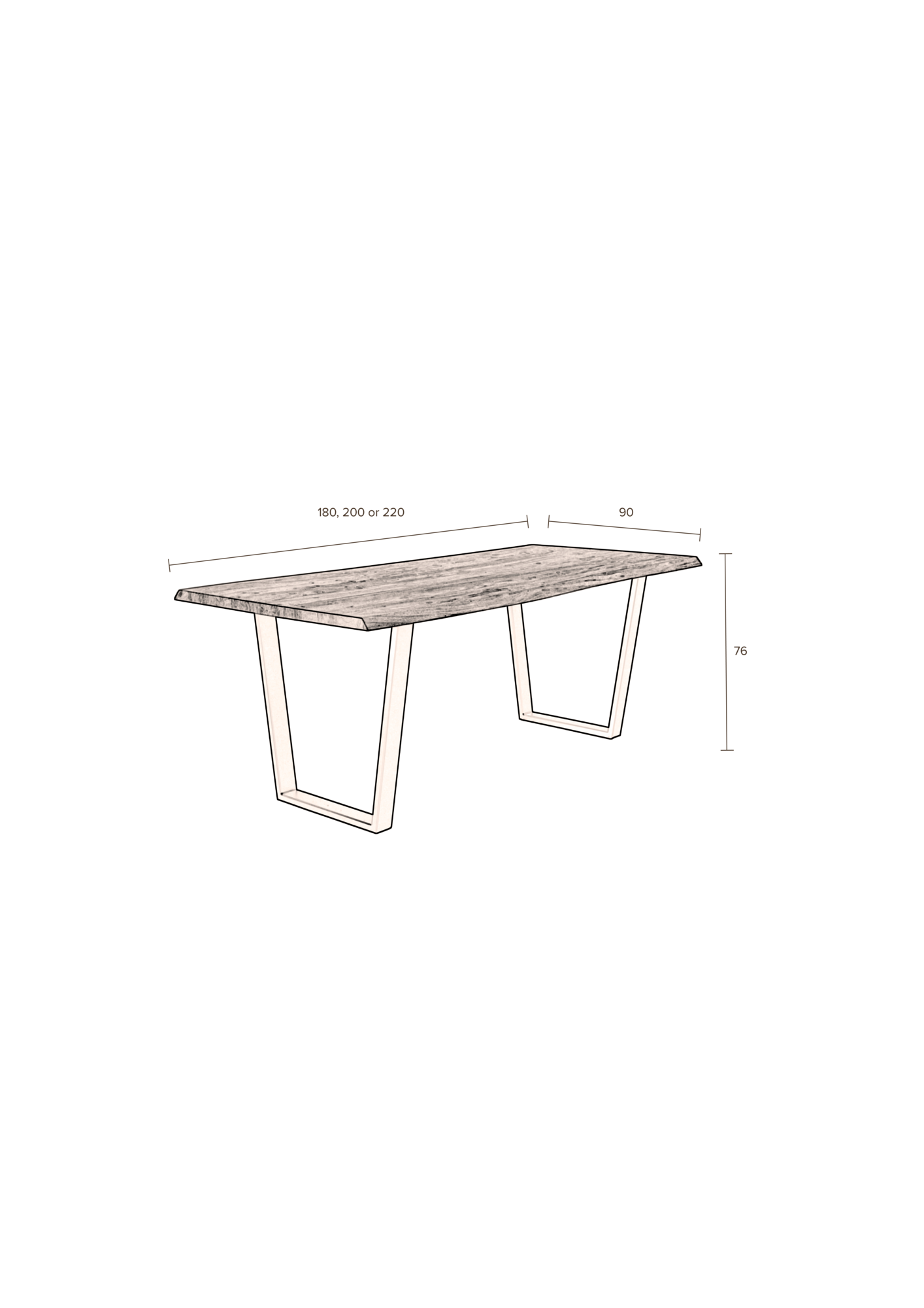 Dutchbone eettafel Aka  220x90 cm