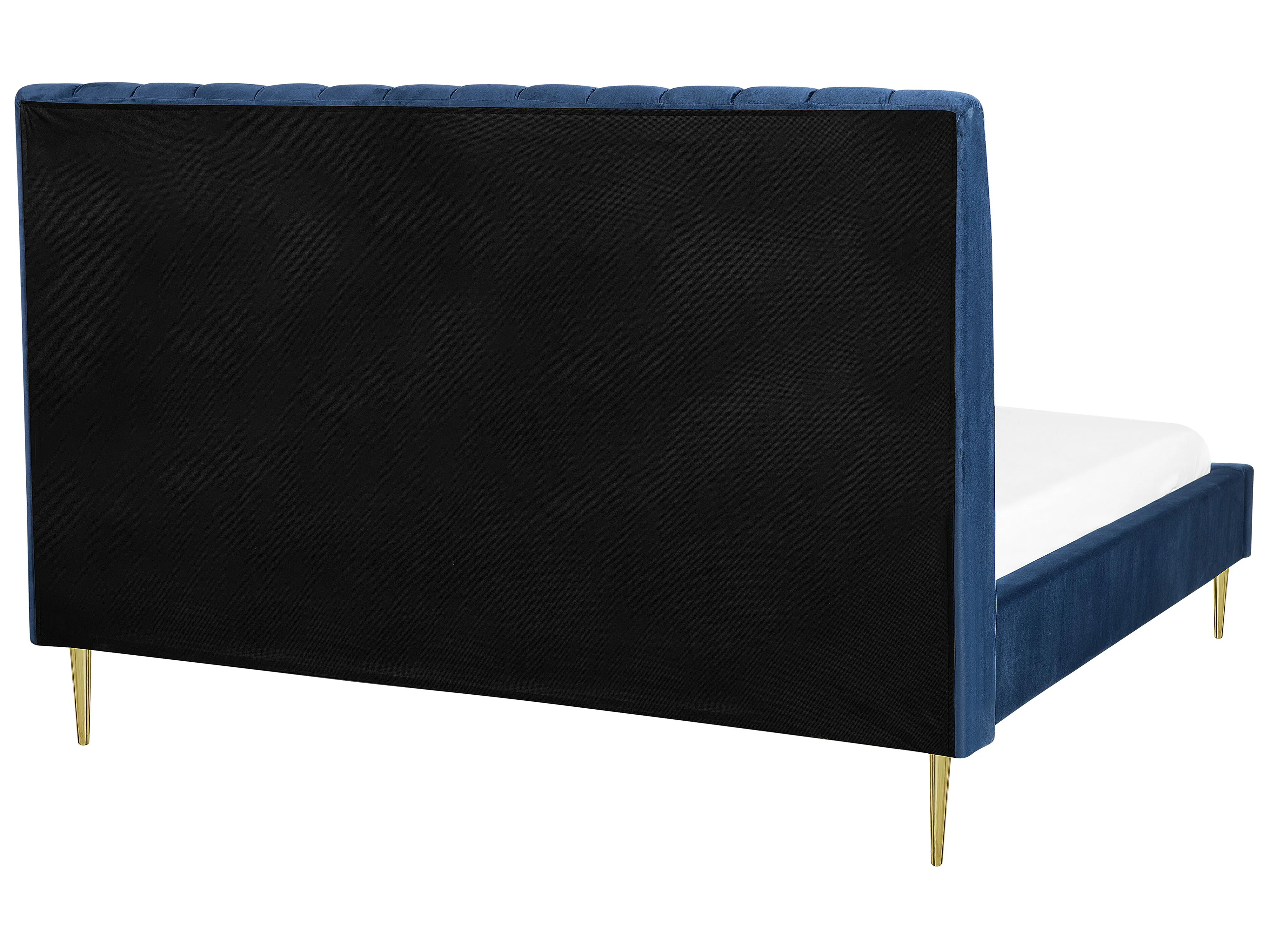 Bed Fluweel MARVILLE 180 x 200 cm Marineblauw