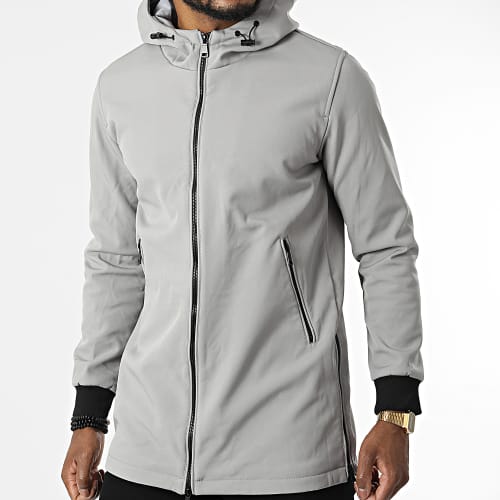 Veste Zippée Capuche Gris Anthracite