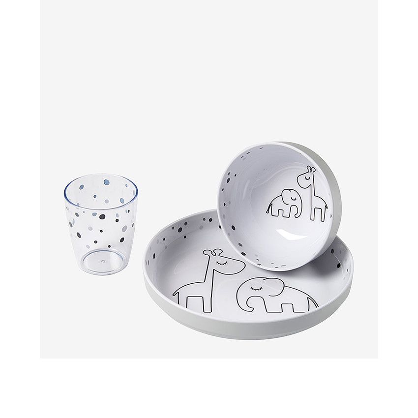 Coffret repas - Elphée et Raffi Gris - Ecru