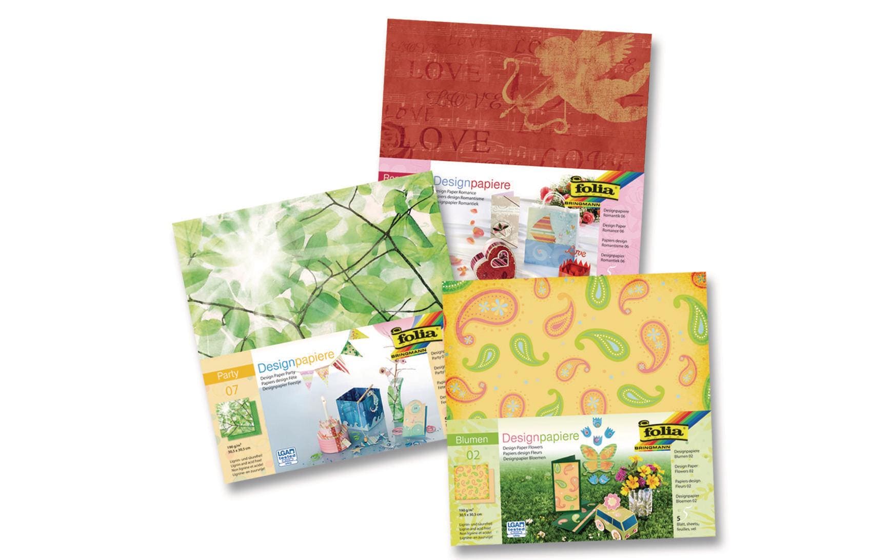 Designpapier Romantik MehrfarbigDesignpapiere